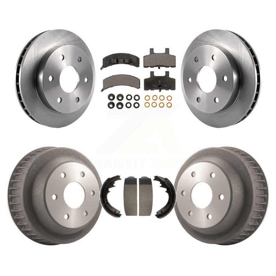 Front Rear Disc Brake Rotors Ceramic Pads And Drum Kit For 1997 Chevrolet K2500 With 6 Lug Wheels K8T-103502