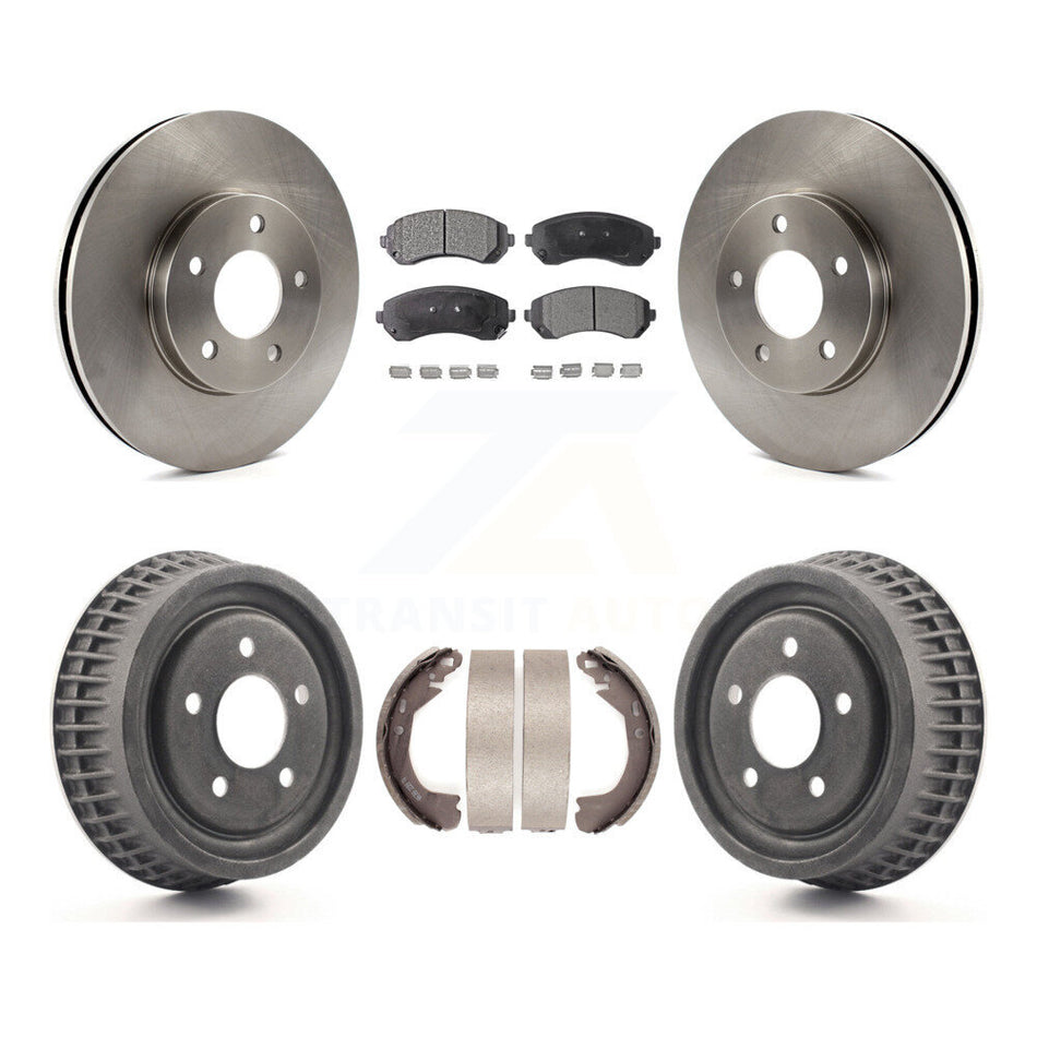Front Rear Disc Brake Rotors Ceramic Pads And Drum Kit For 2002-2004 Chevrolet Venture Pontiac Montana Oldsmobile Silhouette K8T-103511