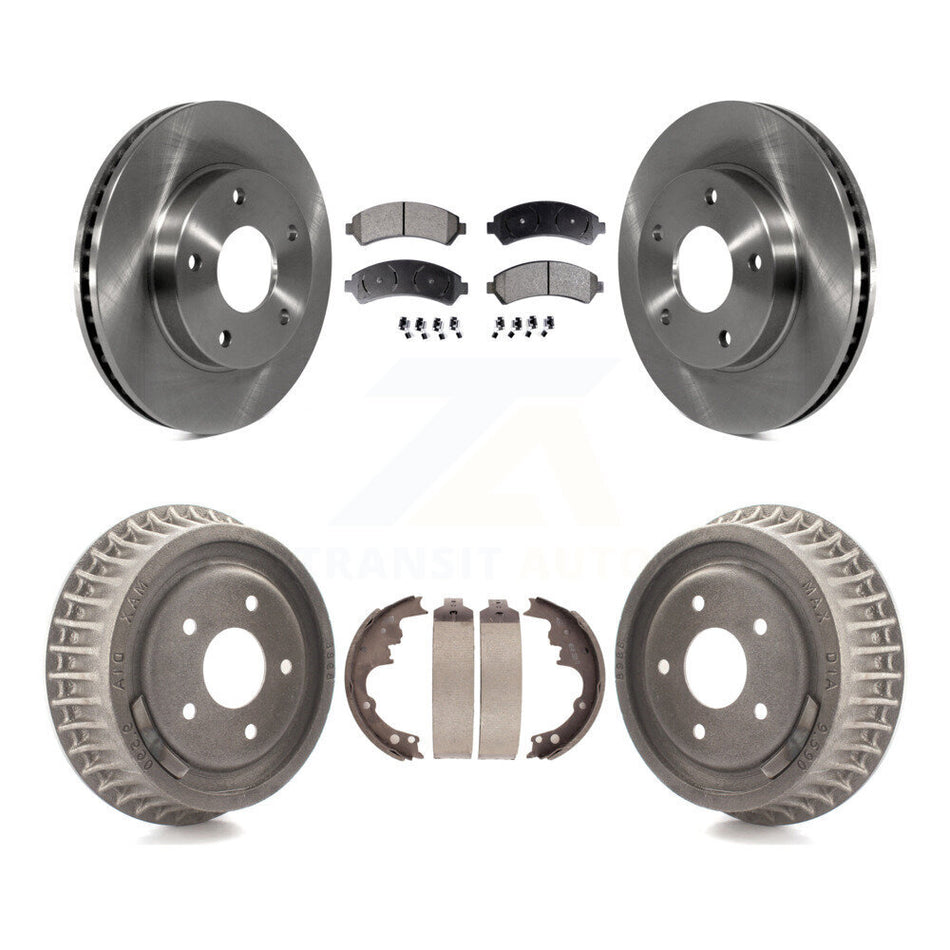 Front Rear Disc Brake Rotors Ceramic Pads And Drum Kit For 1998-2003 Chevrolet S10 4WD K8T-103512