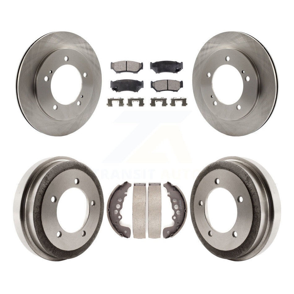 Front Rear Disc Brake Rotors Ceramic Pads And Drum Kit For 2000-2004 Chevrolet Tracker Suzuki Vitara K8T-103514