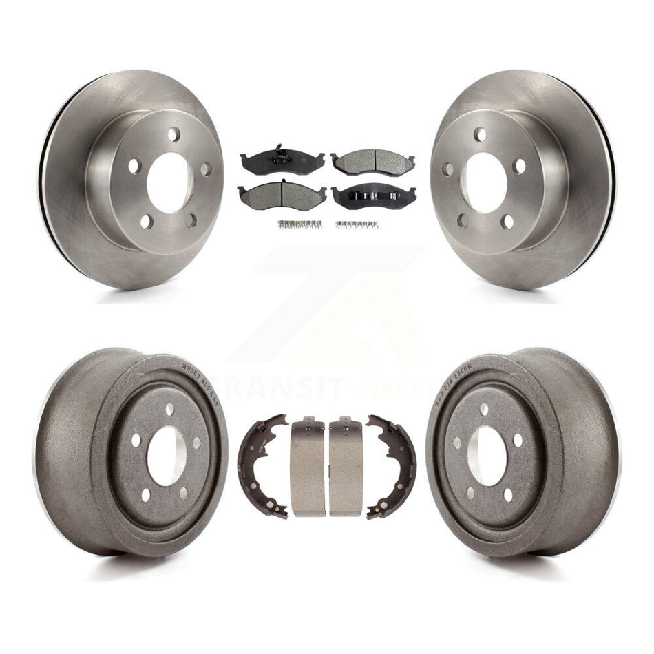 Front Rear Disc Brake Rotors Ceramic Pads And Drum Kit For Jeep Wrangler K8T-103518