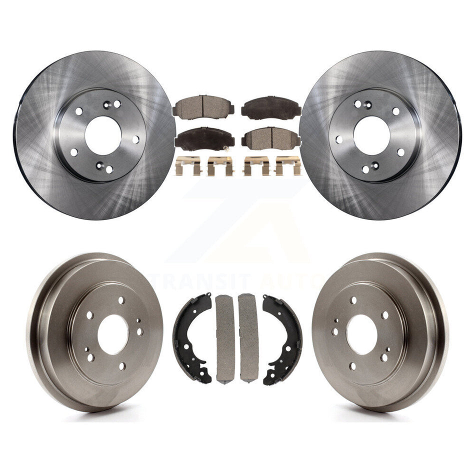 Front Rear Disc Brake Rotors Ceramic Pads And Drum Kit For Honda Accord Civic K8T-103520