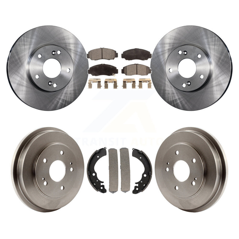 Front Rear Disc Brake Rotors Ceramic Pads And Drum Kit For Honda Accord Civic K8T-103520