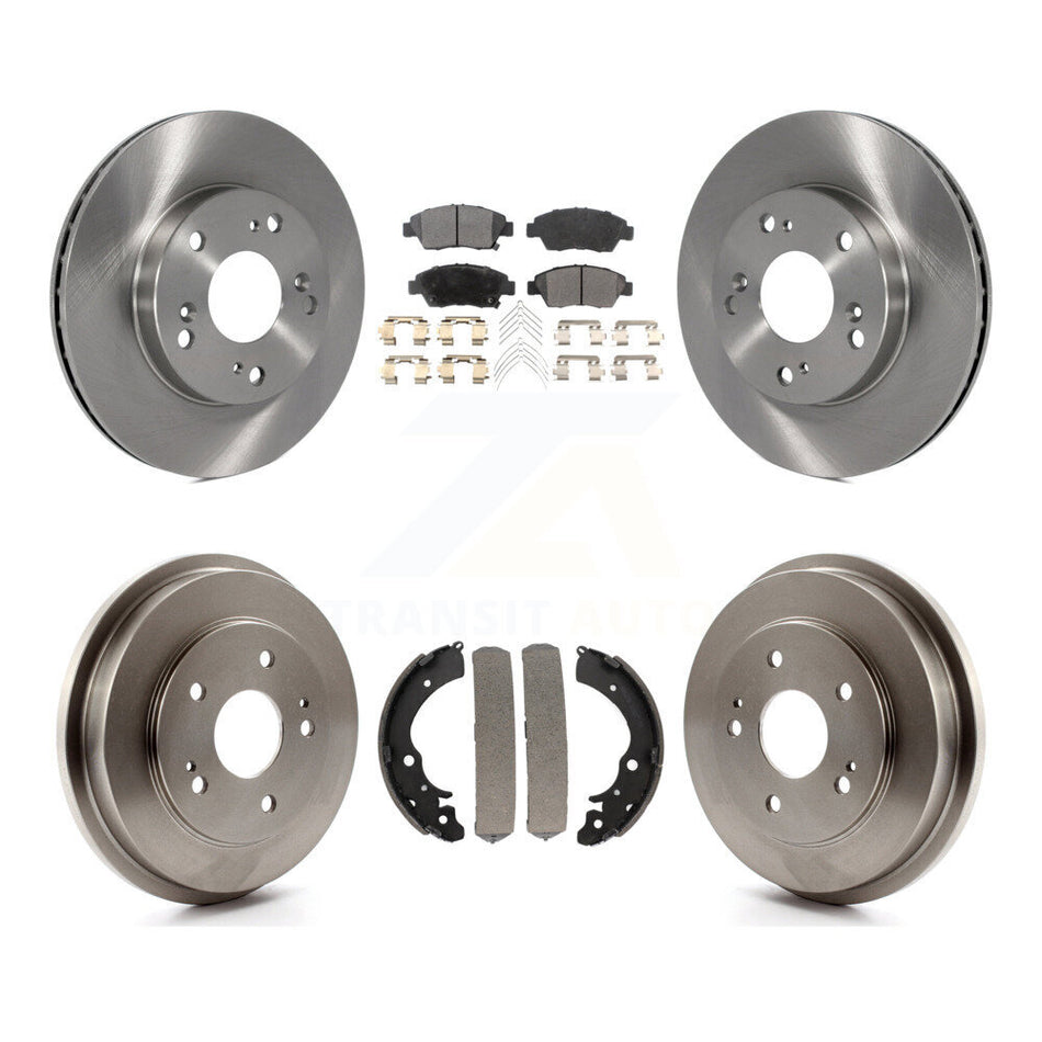 Front Rear Disc Brake Rotors Ceramic Pads And Drum Kit For 2006-2008 Honda Civic Hybrid K8T-103522