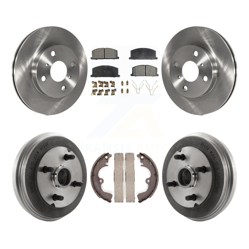 Front Rear Disc Brake Rotors Ceramic Pads And Drum Kit For Toyota Tercel Paseo K8T-103536
