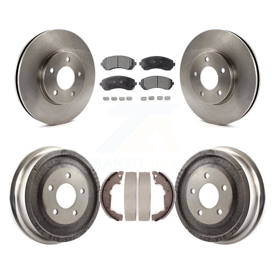 Front Rear Disc Brake Rotors Ceramic Pads And Drum Kit For 2001-2005 Pontiac Aztek AWD with rear brakes K8T-103546