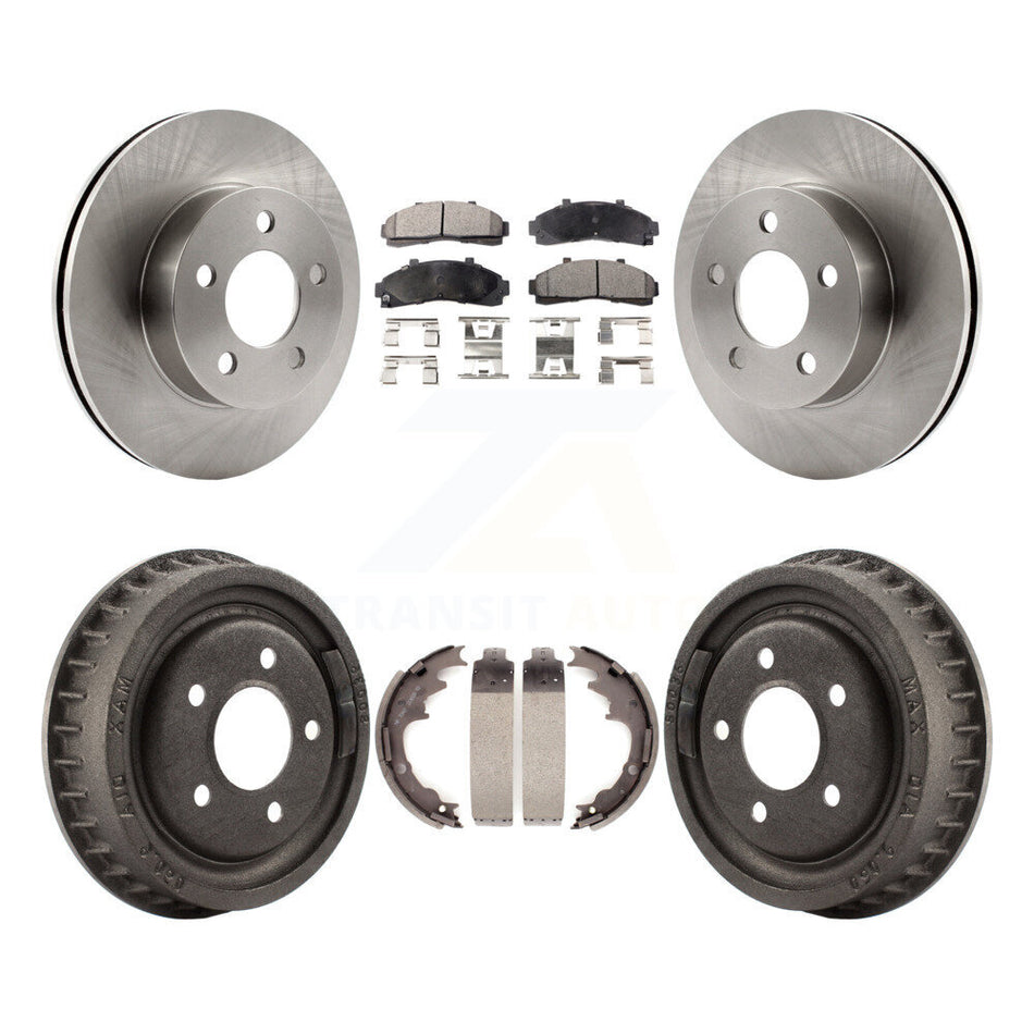 Front Rear Disc Brake Rotors Ceramic Pads And Drum Kit For Ford Ranger Mazda B3000 B4000 With 9" Diameter 4WD K8T-103554