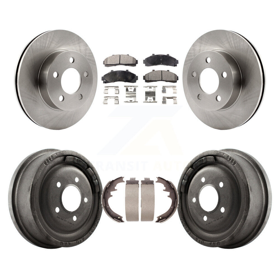 Front Rear Disc Brake Rotors Ceramic Pads And Drum Kit For Ford Ranger Mazda B3000 B4000 With 10" Diameter 4WD K8T-103555