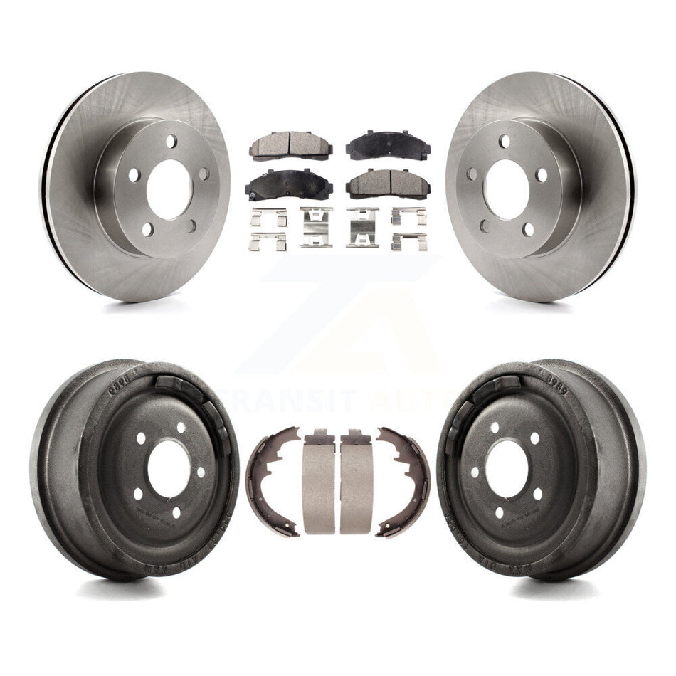Front Rear Disc Brake Rotors Ceramic Pads And Drum Kit For Ford Ranger Mazda B3000 B4000 With 10" Diameter 4WD K8T-103555