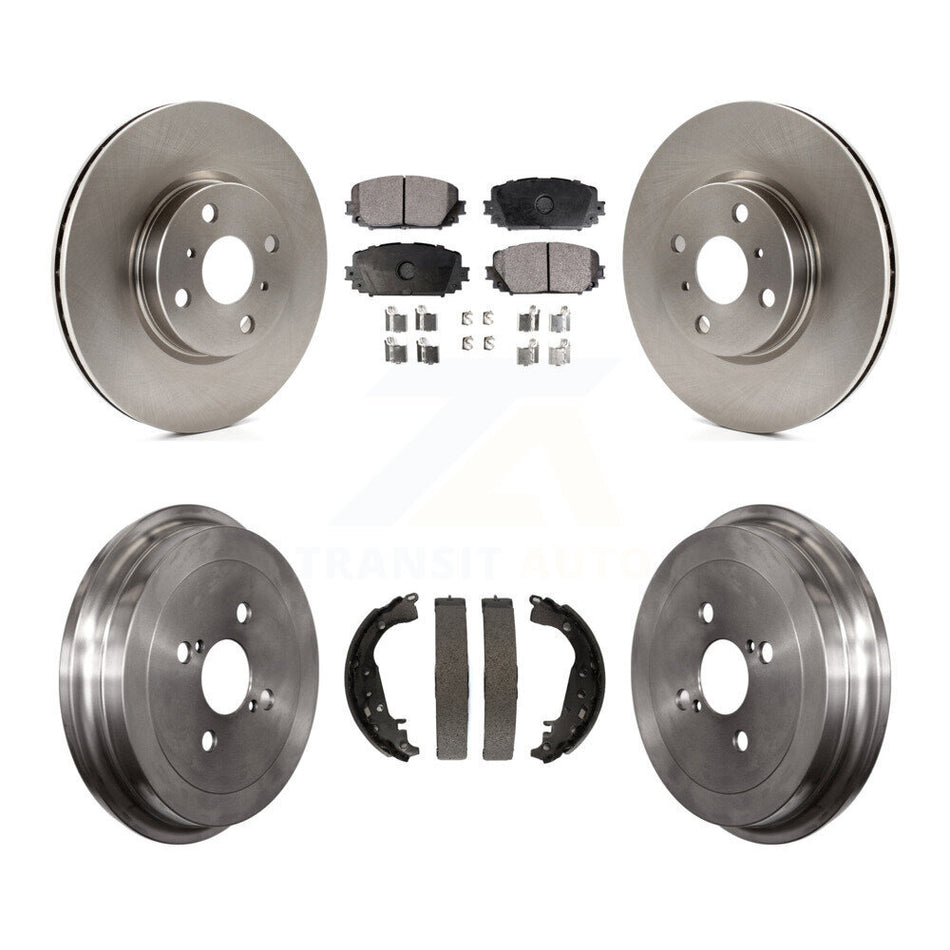 Front Rear Disc Brake Rotors Ceramic Pads And Drum Kit For Toyota Yaris K8T-103558