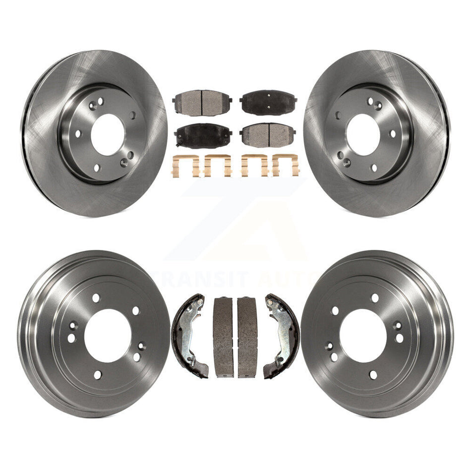 Front Rear Disc Brake Rotors Ceramic Pads And Drum Kit For 2009 Hyundai Elantra Touring K8T-103584