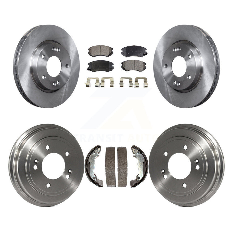 Front Rear Disc Brake Rotors Ceramic Pads And Drum Kit For Hyundai Elantra K8T-103585