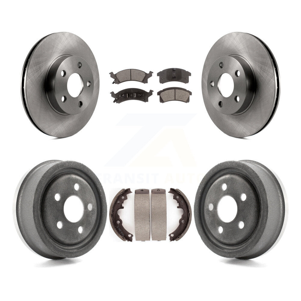 Front Rear Brake Rotors Ceramic Pad Drum Kit For Pontiac Sunfire Chevrolet Grand Am Buick K8T-103586