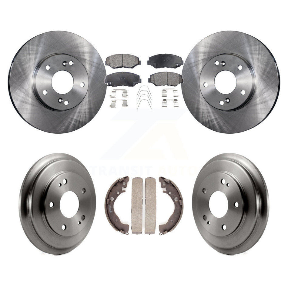 Front Rear Disc Brake Rotors Ceramic Pads And Drum Kit For Honda Civic K8T-103594
