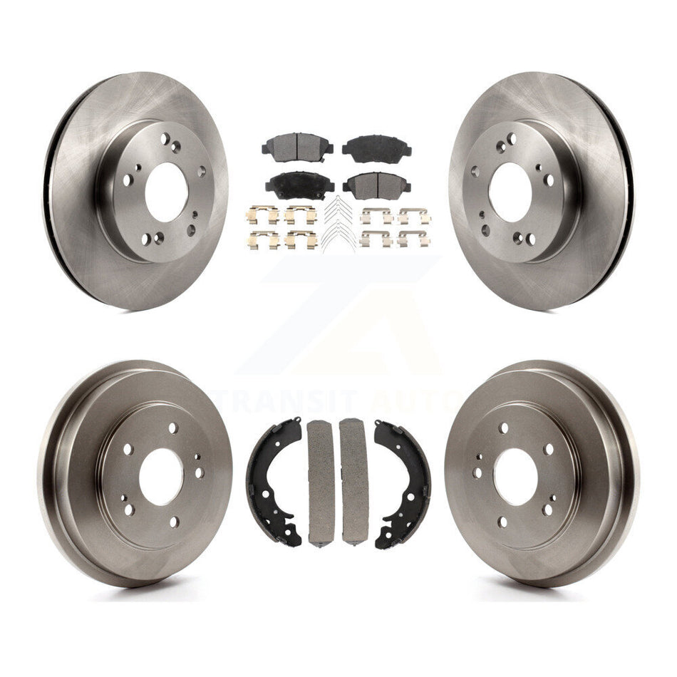 Front Rear Disc Brake Rotors Ceramic Pads And Drum Kit For Honda Civic K8T-103596