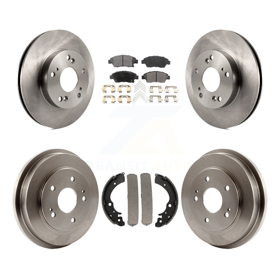 Front Rear Disc Brake Rotors Ceramic Pads And Drum Kit For Honda Civic K8T-103596