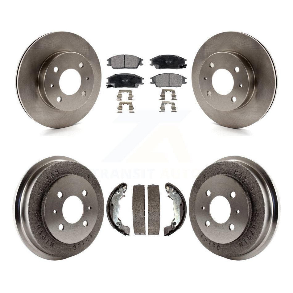 Front Rear Disc Brake Rotors Ceramic Pads And Drum Kit For 2003-2005 Hyundai Accent K8T-103615