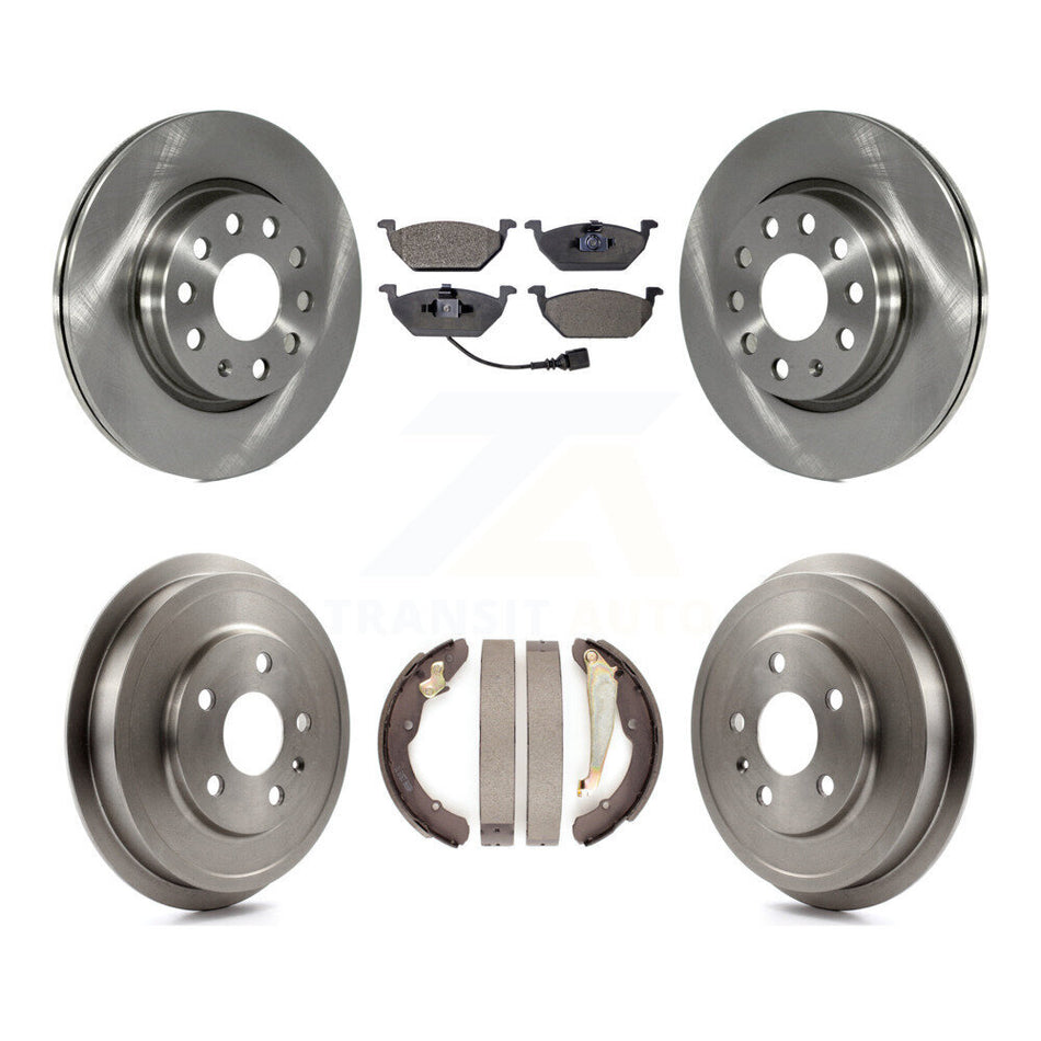 Front Rear Disc Brake Rotors Ceramic Pads And Drum Kit For 2011-2012 Volkswagen Jetta With 280mm Diameter Rotor K8T-103623