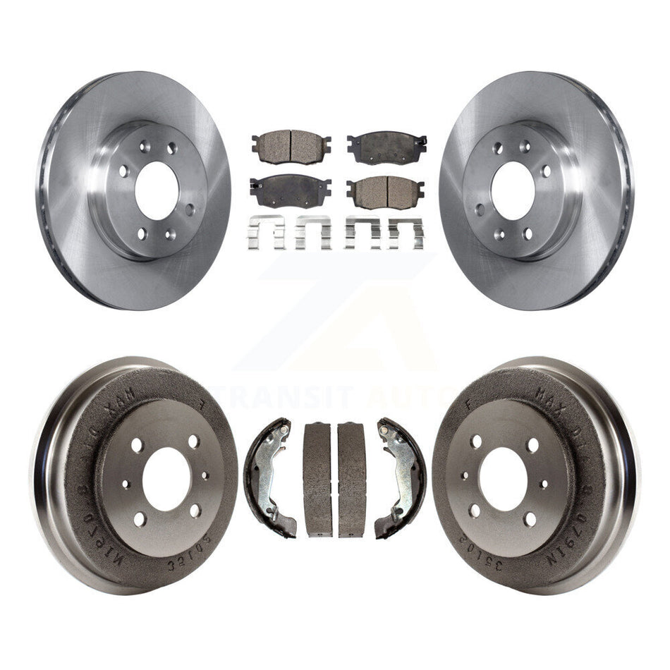 Front Rear Disc Brake Rotors Ceramic Pads And Drum Kit For 2006 Hyundai Accent Sedan To 09 30 05 K8T-103629