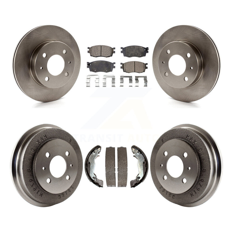 Front Rear Disc Brake Rotors Ceramic Pads And Drum Kit For 2006 Hyundai Accent Hatchback To 09 30 05 K8T-103630