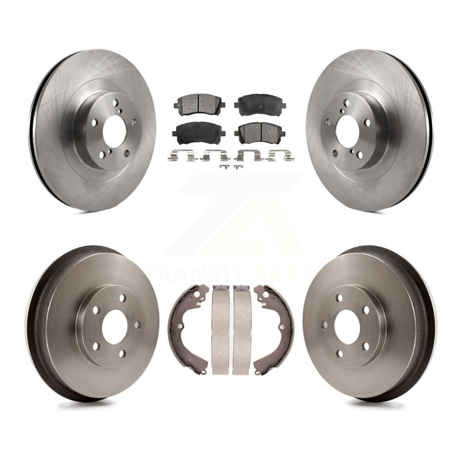 Front Rear Disc Brake Rotors Ceramic Pads And Drum Kit For Subaru Impreza WRX K8T-103639
