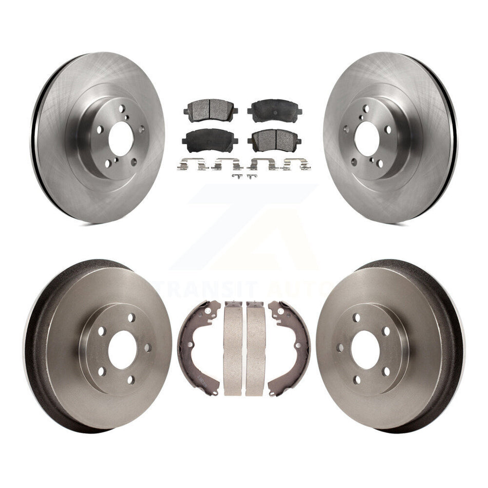 Front Rear Disc Brake Rotors Ceramic Pads And Drum Kit For Subaru Impreza WRX K8T-103639