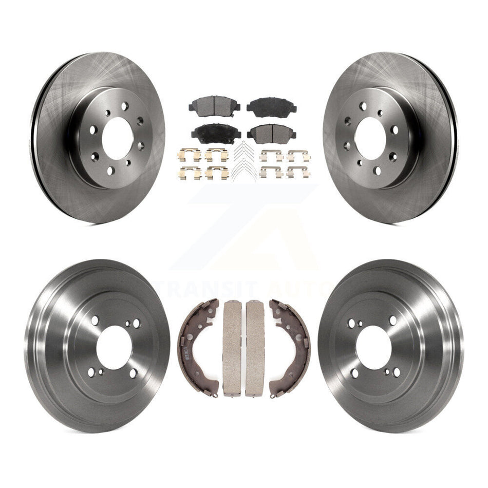 Front Rear Disc Brake Rotors Ceramic Pads And Drum Kit For 2013 Honda Fit DX K8T-103642