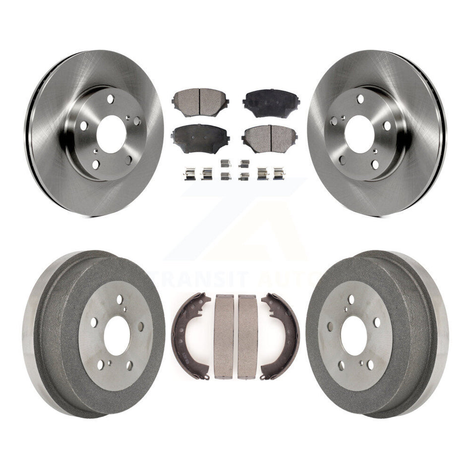 Front Rear Disc Brake Rotors Ceramic Pads And Drum Kit For 2001-2002 Toyota RAV4 GAS engine K8T-103644