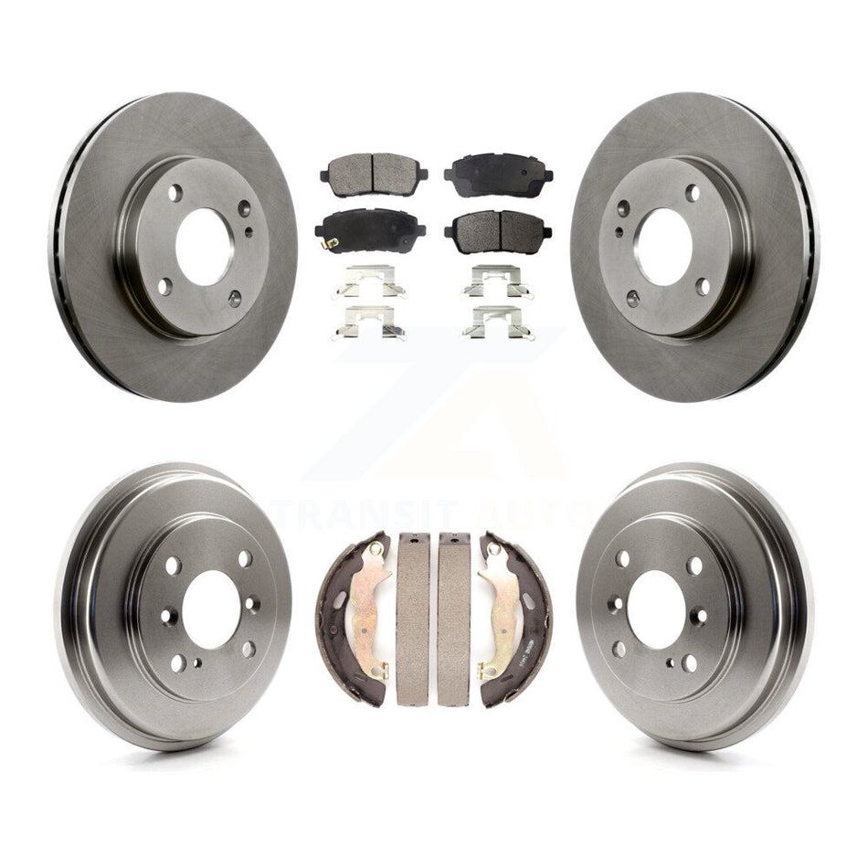 Front Rear Disc Brake Rotors Ceramic Pads And Drum Kit For Ford Fiesta K8T-103652