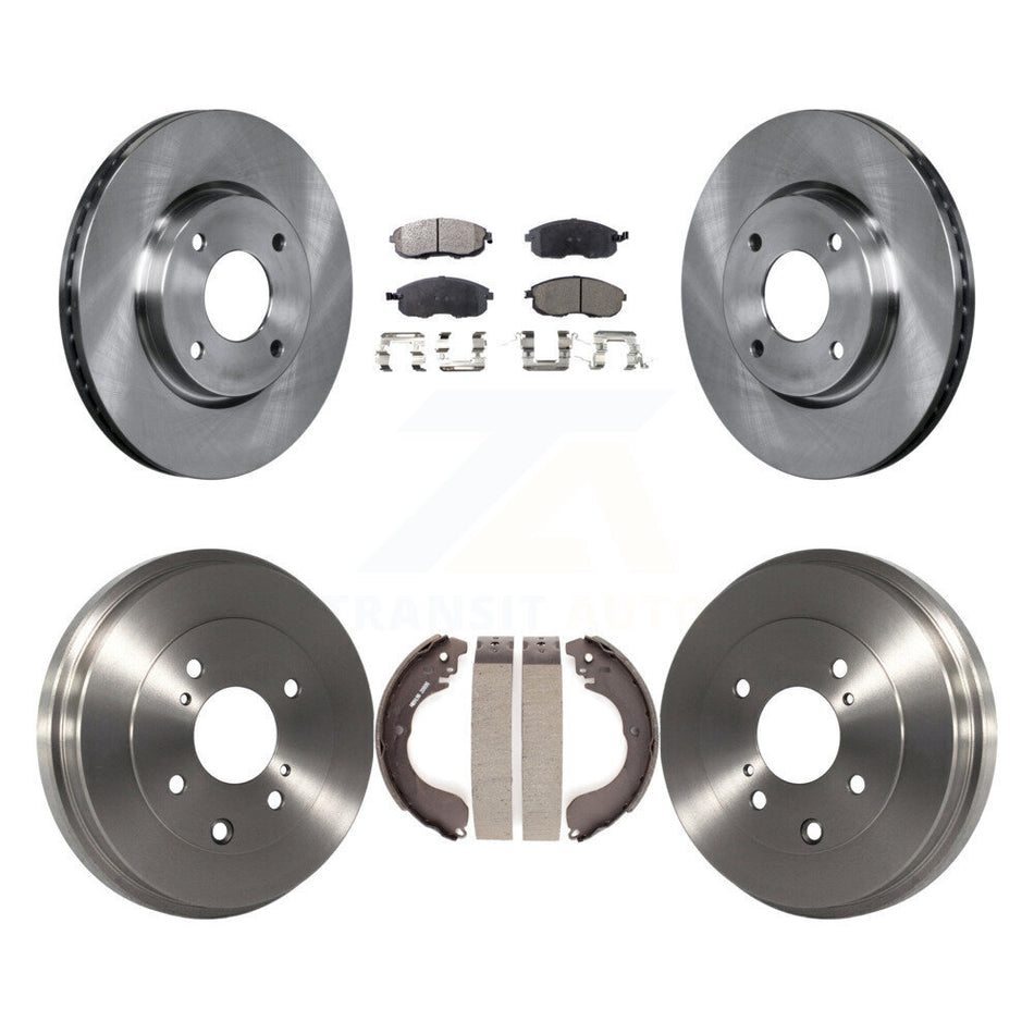 Front Rear Disc Brake Rotors Ceramic Pads And Drum Kit For Nissan Sentra Versa Cube K8T-103656