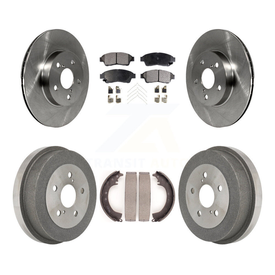 Front Rear Disc Brake Rotors Ceramic Pads And Drum Kit For 1996-2000 Toyota RAV4 K8T-103662