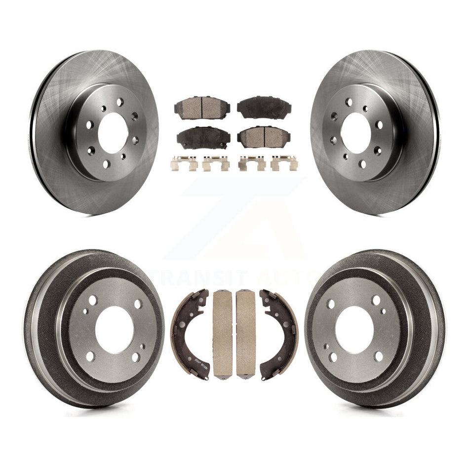 Front Rear Disc Brake Rotors Ceramic Pads And Drum Kit For 1994-1995 Honda Civic EX with Coupe Manual transmission K8T-103671
