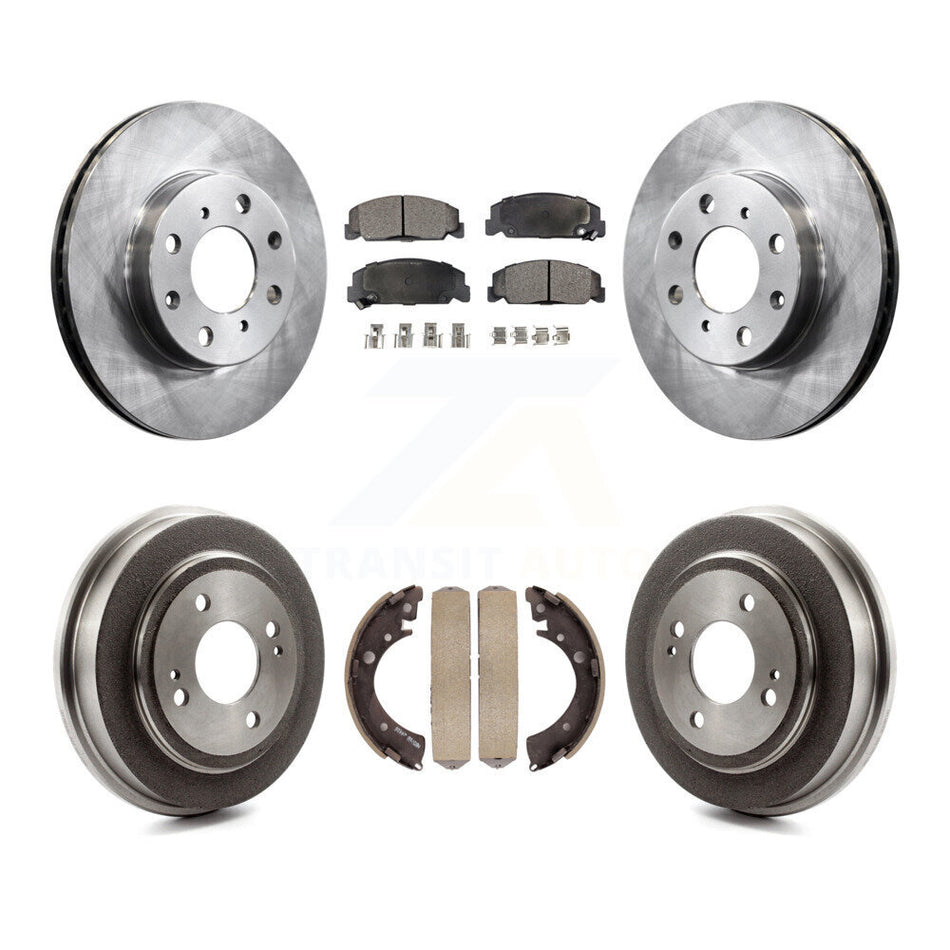 Front Rear Disc Brake Rotors Ceramic Pads And Drum Kit For Honda Civic K8T-103673
