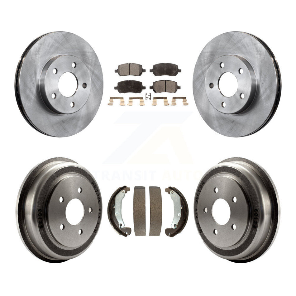 Front Rear Disc Brake Rotors Ceramic Pads And Drum Kit For 2007 Chevrolet Cobalt LT LTZ LS With 5 Lug Wheels K8T-103676
