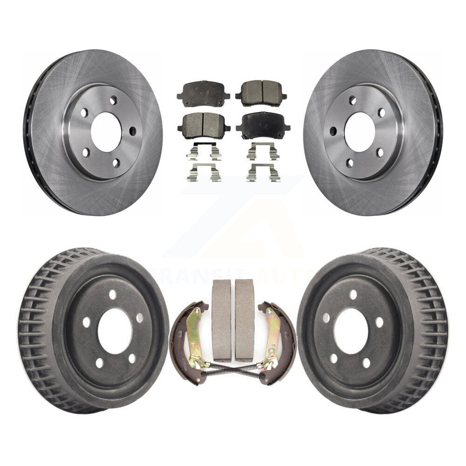 Front Rear Disc Brake Rotors Ceramic Pads And Drum Kit For 2004 Chevrolet Malibu rear brakes With 276mm Diameter Rotor K8T-103677