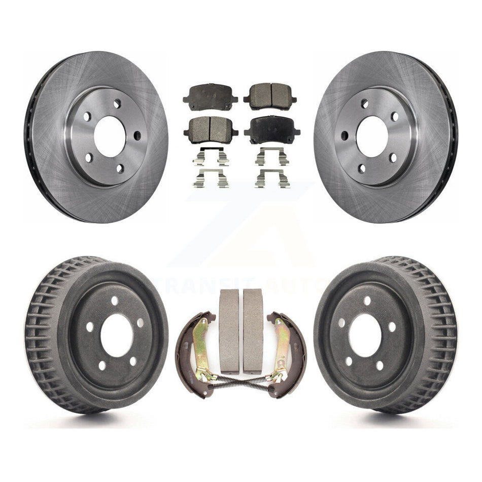 Front Rear Disc Brake Rotors Ceramic Pads And Drum Kit For 2004 Chevrolet Malibu rear brakes With 276mm Diameter Rotor K8T-103677