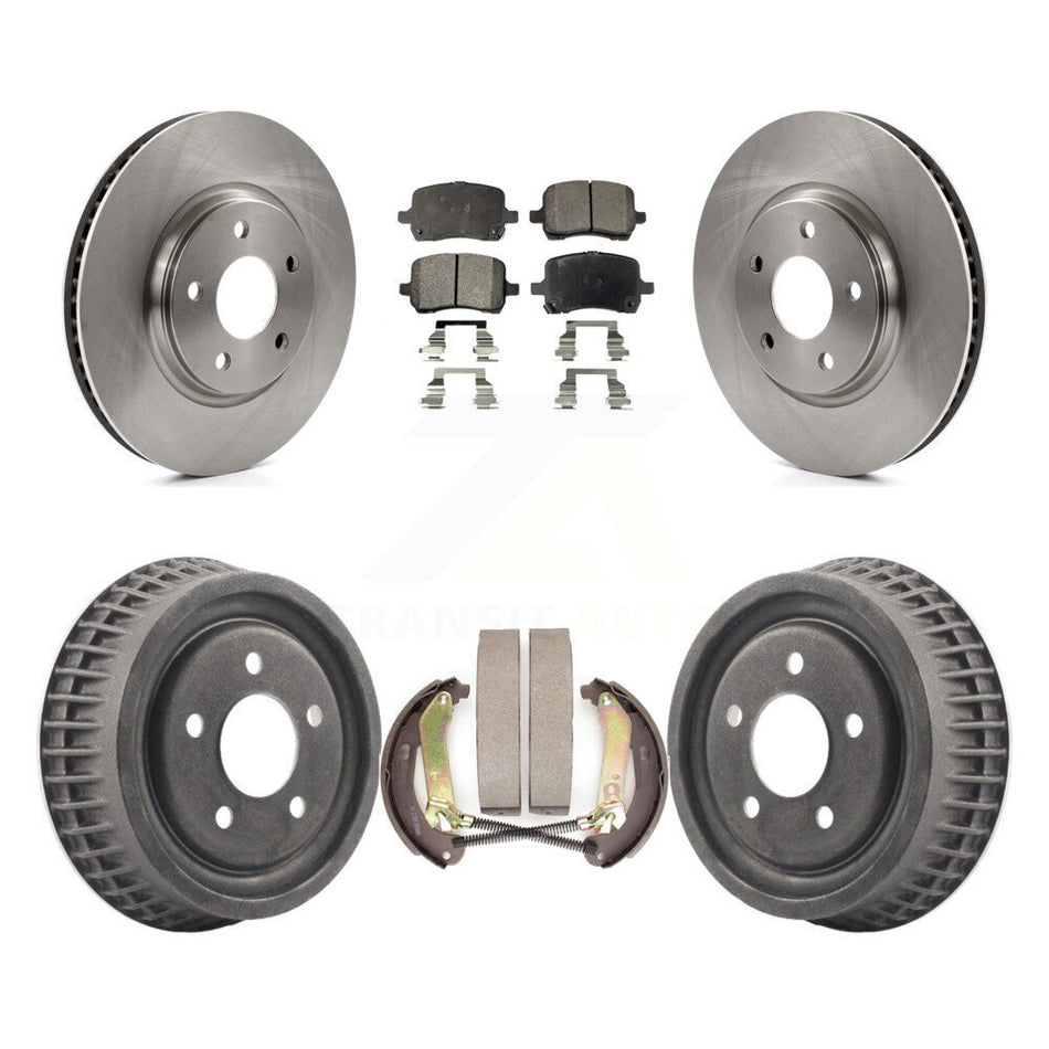 Front Rear Disc Brake Rotors Ceramic Pads And Drum Kit For 2004 Chevrolet Malibu rear brakes With 296mm Diameter Rotor K8T-103678
