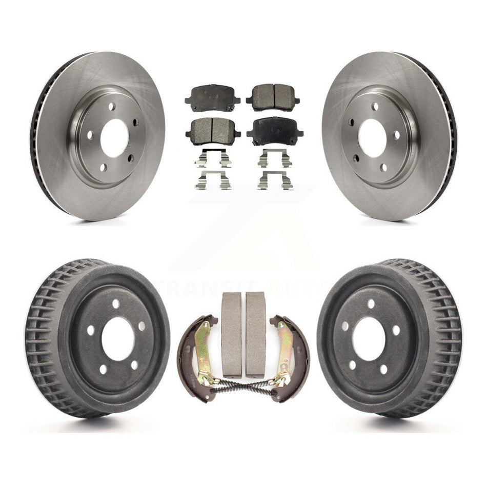 Front Rear Disc Brake Rotors Ceramic Pads And Drum Kit For 2004 Chevrolet Malibu rear brakes With 296mm Diameter Rotor K8T-103678