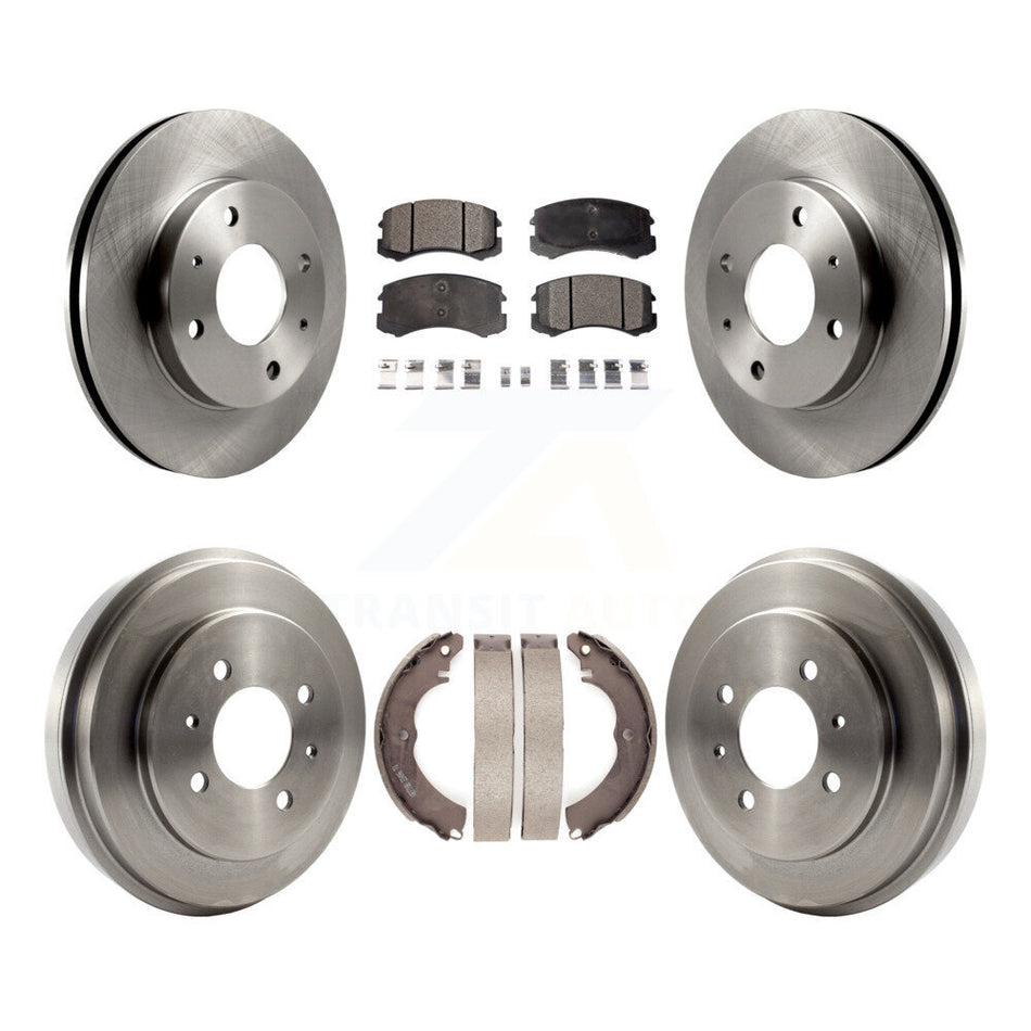Front Rear Disc Brake Rotors Ceramic Pads And Drum Kit For Mitsubishi Lancer K8T-103689
