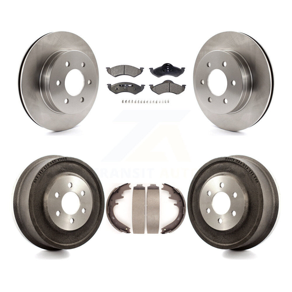 Front Rear Disc Brake Rotors Ceramic Pads And Drum Kit For 2000-2002 Dodge Dakota Durango K8T-103693