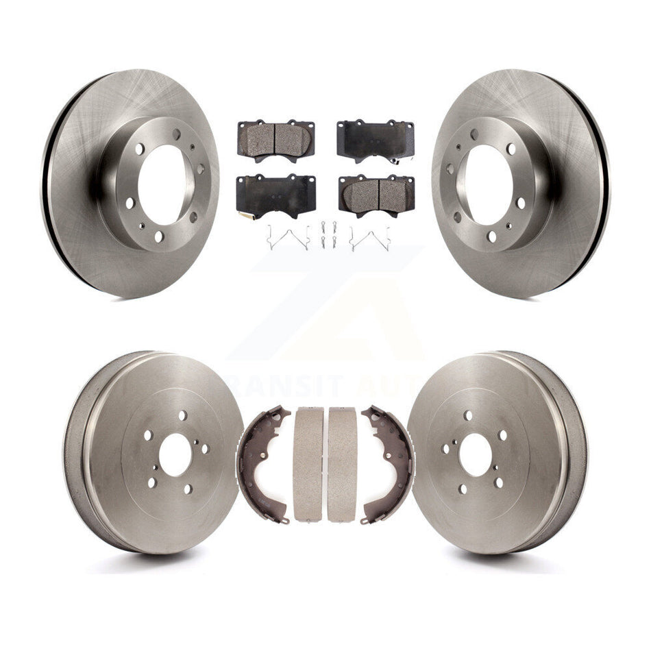 Front Rear Disc Brake Rotors Ceramic Pads And Drum Kit For 2015 Toyota Tacoma RWD With 6 Lug Wheels K8T-103708