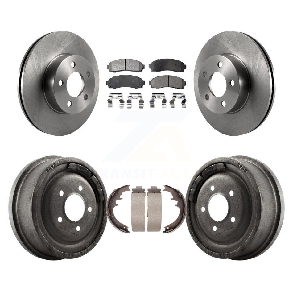 Front Rear Disc Brake Rotors Ceramic Pads And Drum Kit For Ford Ranger Mazda B4000 With 10" Diameter K8T-103725