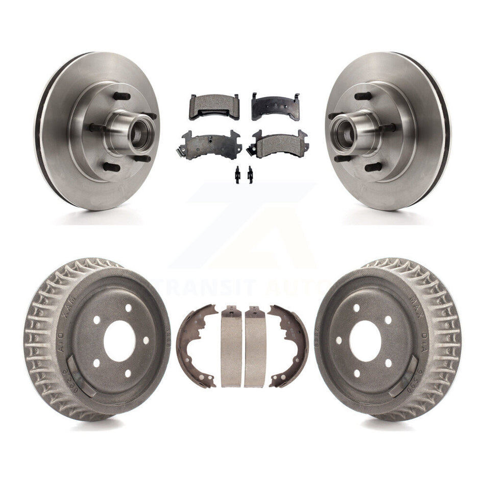 Front Rear Disc Brake Rotors Hub Assembly Ceramic Pads And Drum Kit For Chevrolet S10 GMC Sonoma Jimmy Blazer K8T-103768