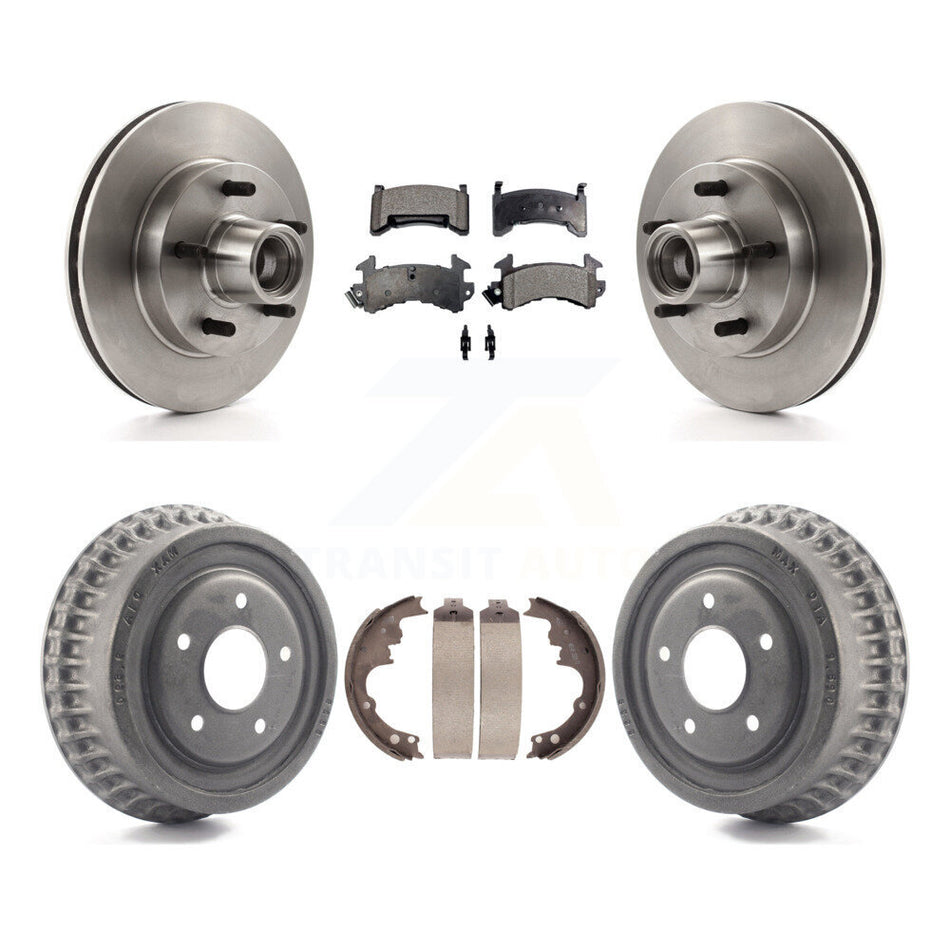 Front Rear Brake Rotor Ceramic Pad Drum Kit For Chevrolet S10 Camaro Pontiac Monte Carlo GMC Firebird Blazer El Camino Buick Regal S15 Oldsmobile Cutlass Supreme Jimmy Sonoma K8T-103770
