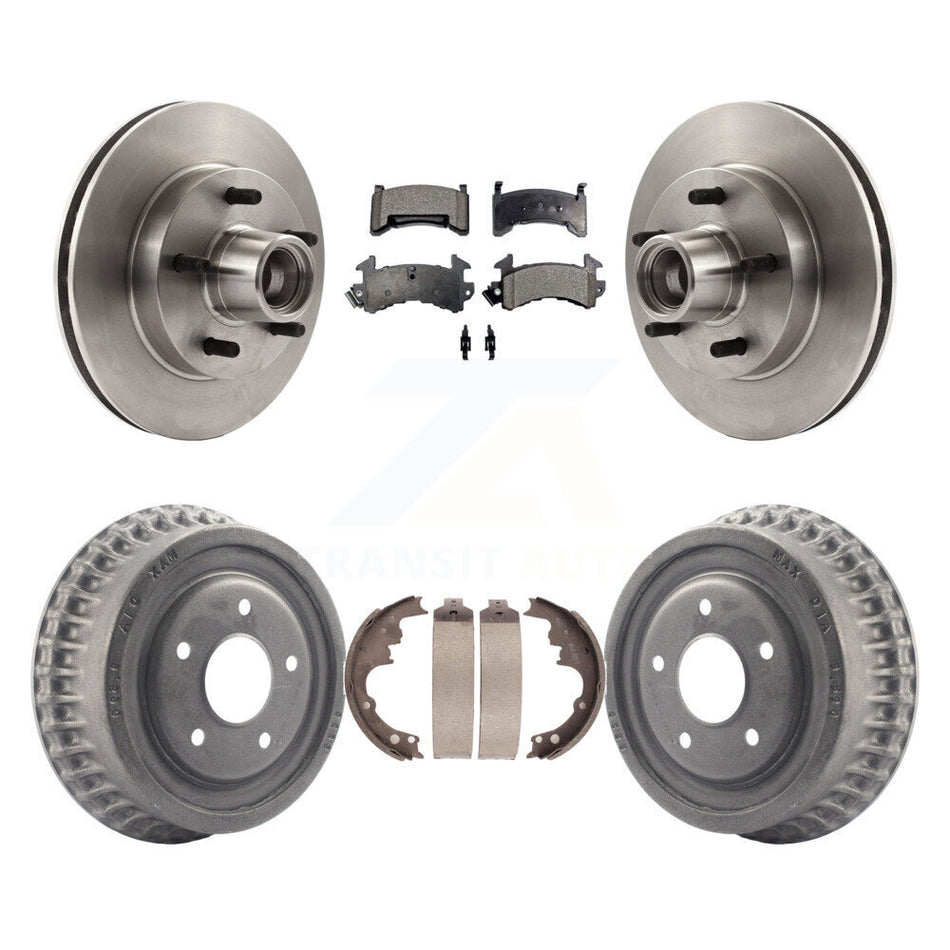 Front Rear Brake Rotor Ceramic Pad Drum Kit For Chevrolet S10 Camaro Pontiac Monte Carlo GMC Firebird Blazer El Camino Buick Regal S15 Oldsmobile Cutlass Supreme Jimmy Sonoma K8T-103770