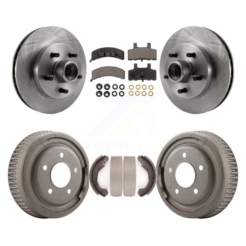 Front Rear Disc Brake Rotors Hub Assembly Ceramic Pads And Drum Kit For GMC Yukon K8T-103778