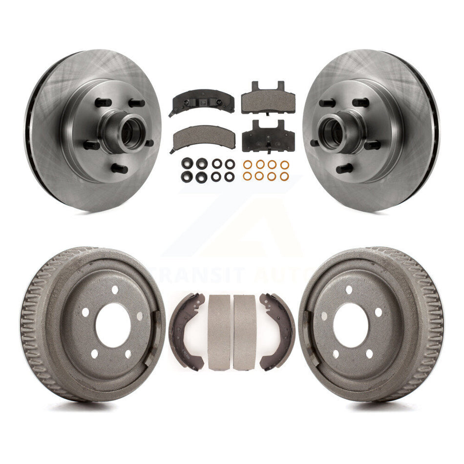 Front Rear Disc Brake Rotors Hub Assembly Ceramic Pads And Drum Kit For GMC Yukon K8T-103778