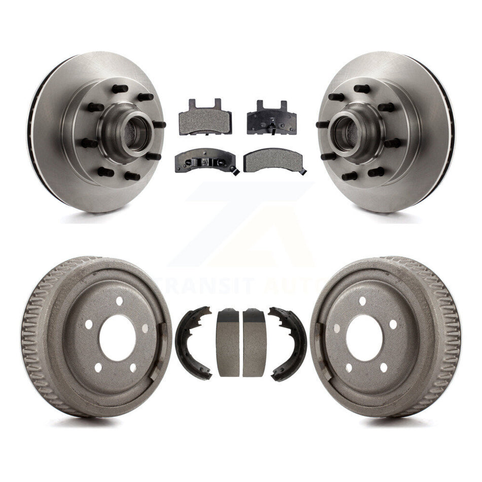 Front Rear Disc Brake Rotors Hub Assembly Ceramic Pads And Drum Kit For GMC Yukon Chevrolet C1500 Suburban K8T-103781