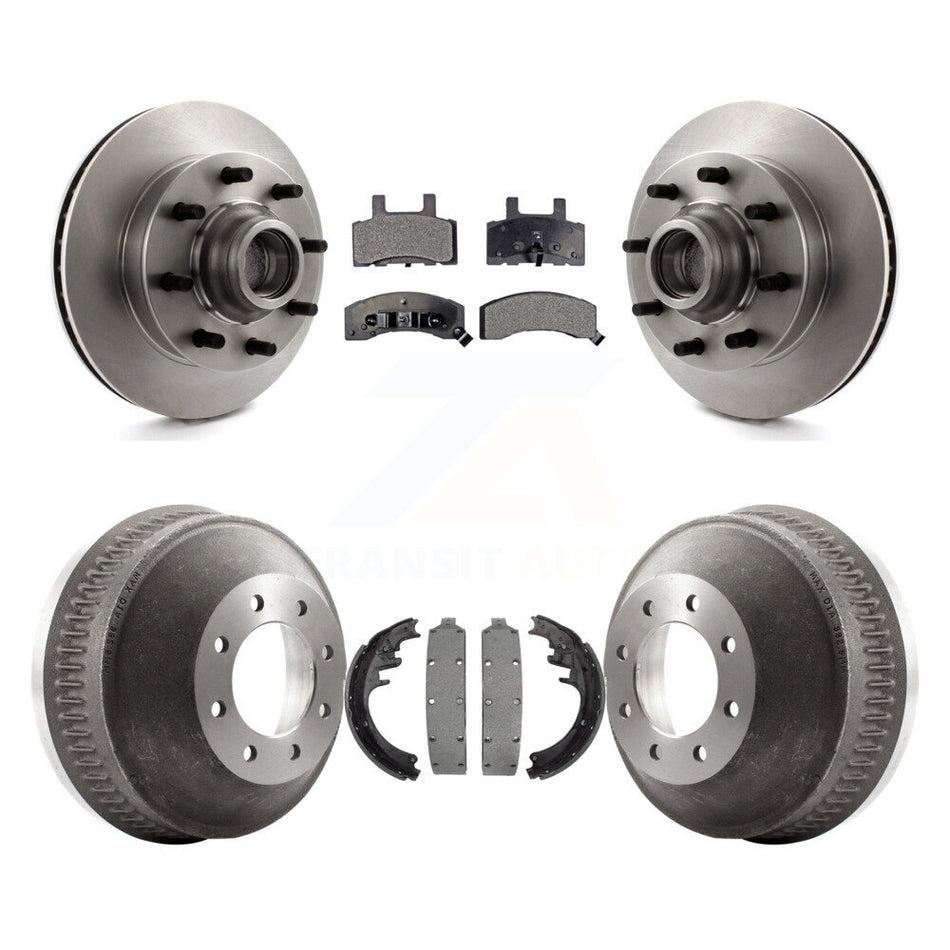Front Rear Disc Brake Rotors Hub Assembly Ceramic Pads And Drum Kit For Chevrolet C2500 C1500 Suburban GMC K8T-103796