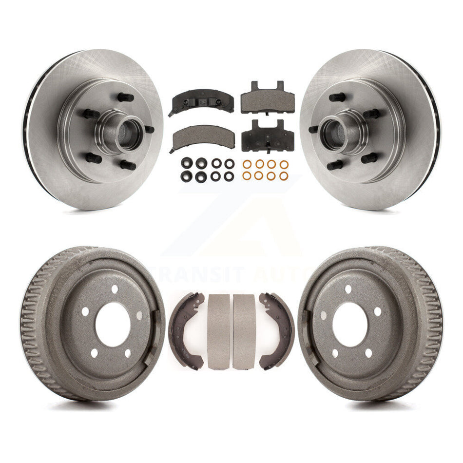 Front Rear Disc Brake Rotors Hub Assembly Ceramic Pads And Drum Kit For 1988-1991 C1500 Chevrolet GMC K8T-103799